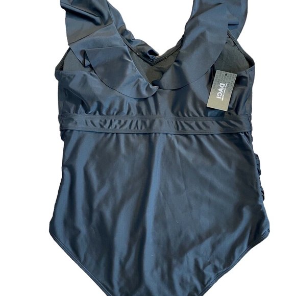 DACI Plus Size One Piece Ruffled V Neck Tummy Control Swimsuit - Picture 3 of 8